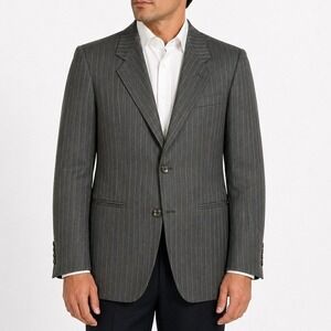 JD Christopher London New York Mens Pinstripe Blazer Romani‎ L41 Charcoal Grey